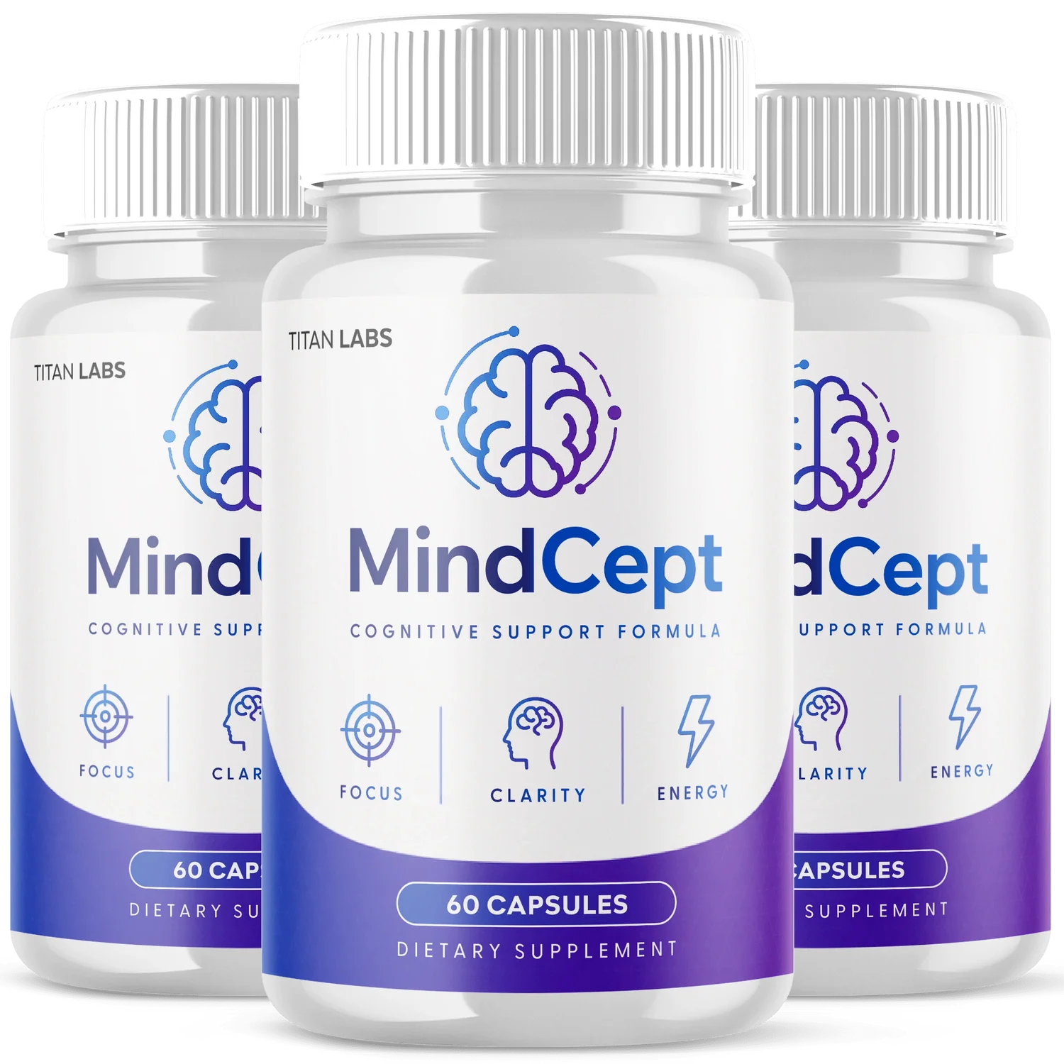 Mindcept® nitric oxide cognitive support capsule — 3 bottle pack